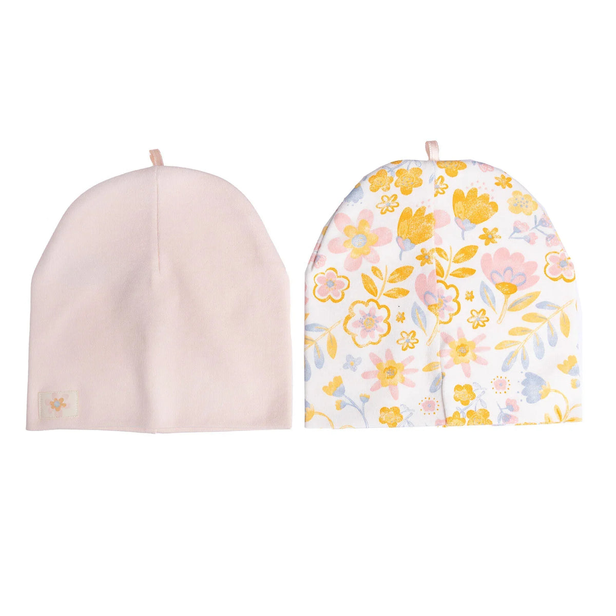 Little Plane 2 Pack Floral Pattern Knitted Baby Beanies (12 Months to 3 Years)