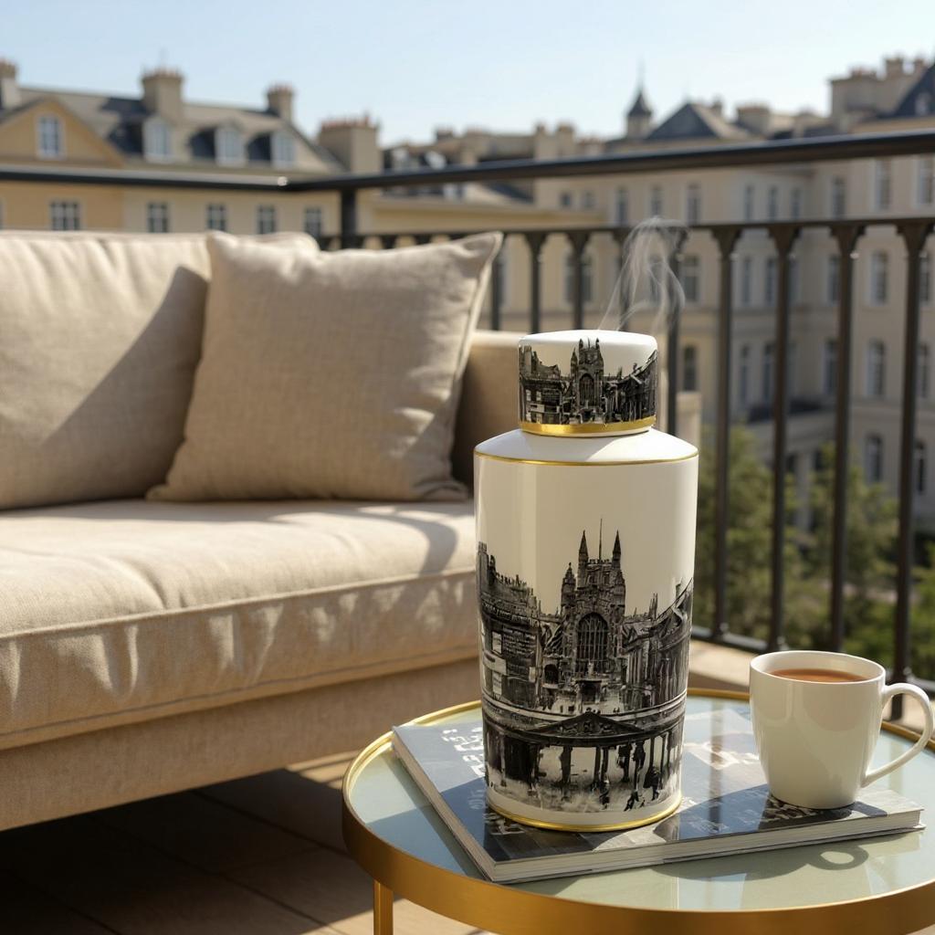 36CM CERAMIC JAR WITH LID