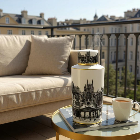 36CM CERAMIC JAR WITH LID