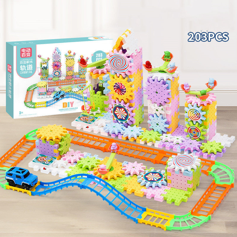 Variety Of Electric Building Blocks Inserting Puzzle Large Particles Puzzle Set 3-6 Years Old