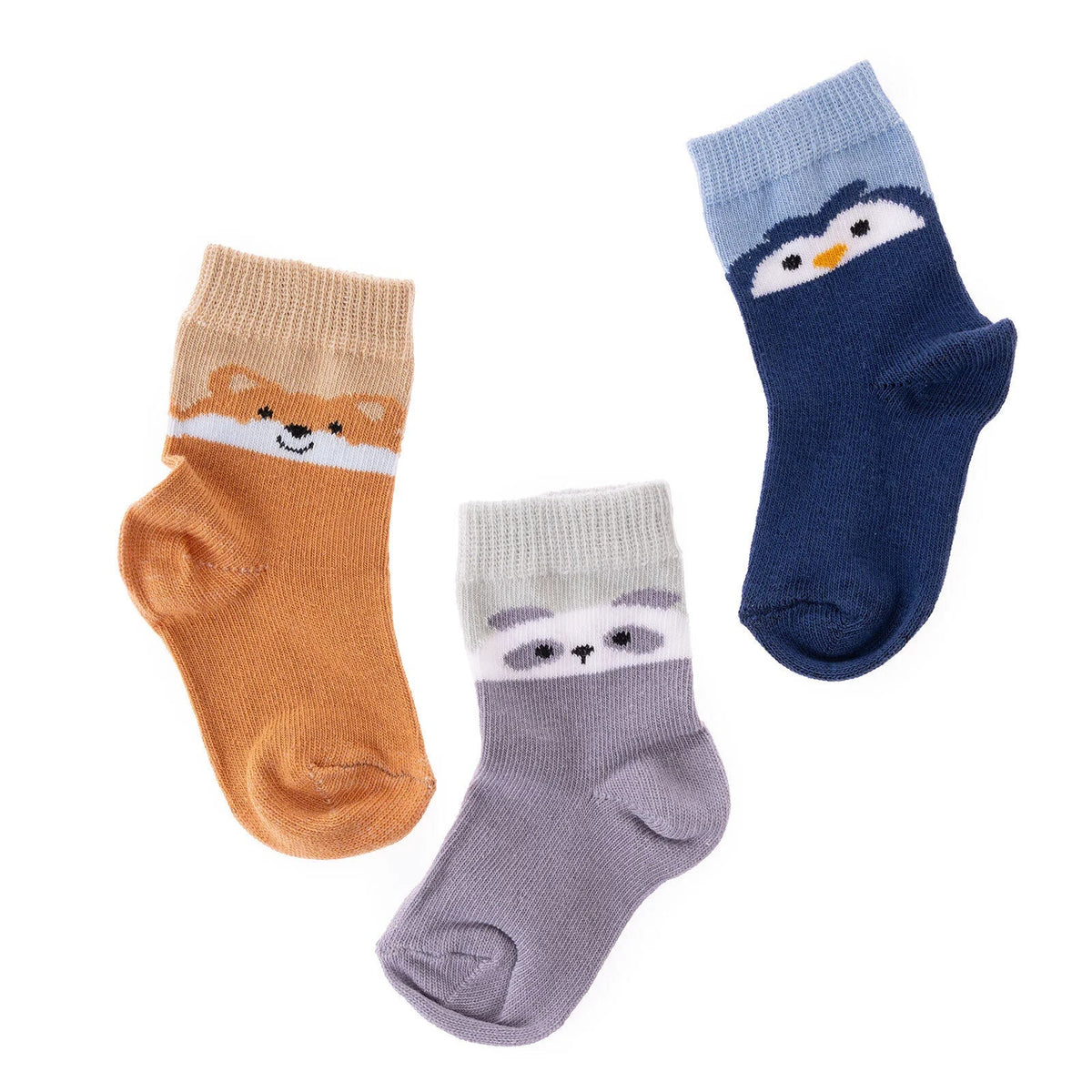 HelloBaby 3 Pack Animal Print Ankle Baby Socks (Newborn to 4-5 Years)