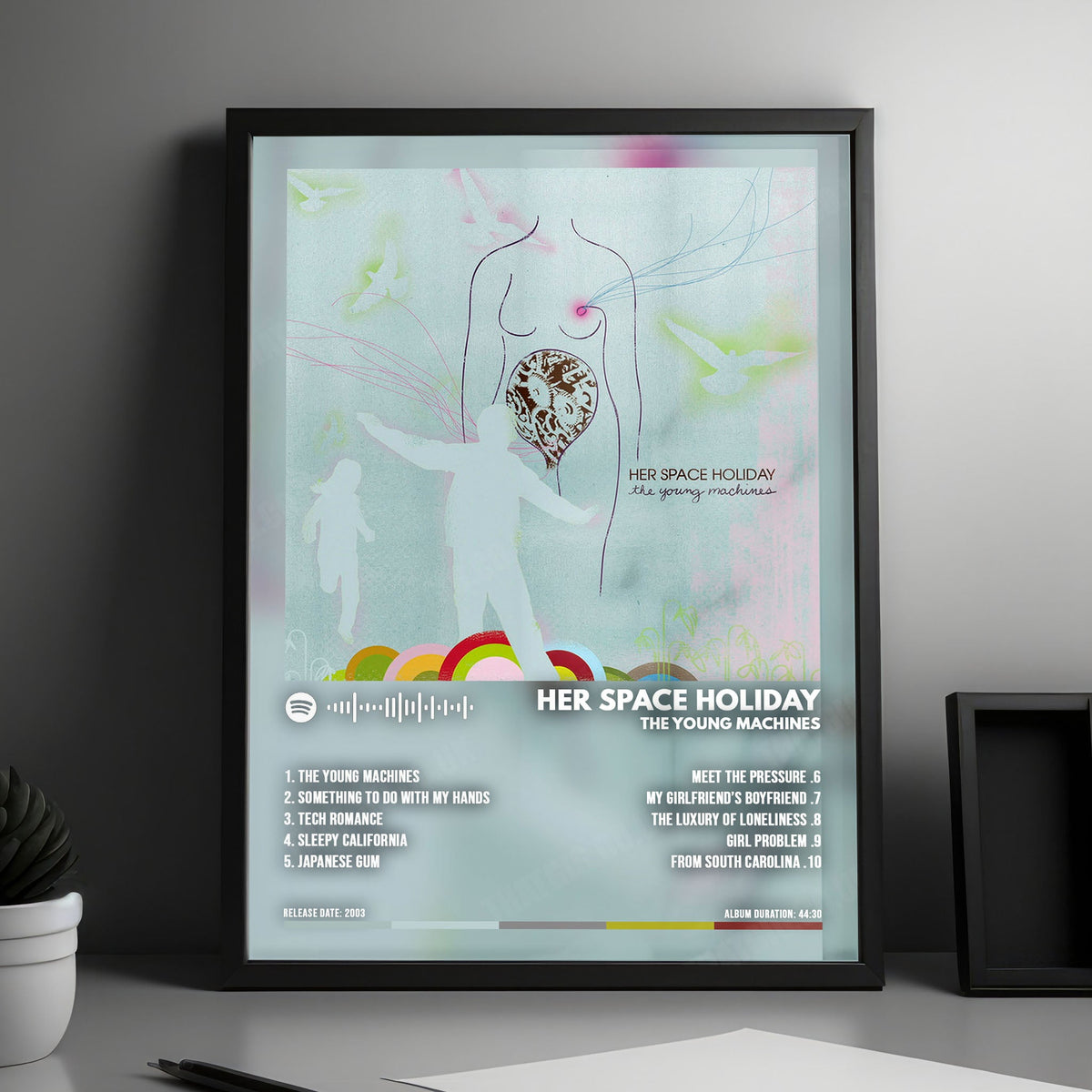 Her Space Holiday "The Young Machines" Album Cover Poster - with Complete Tracklist
