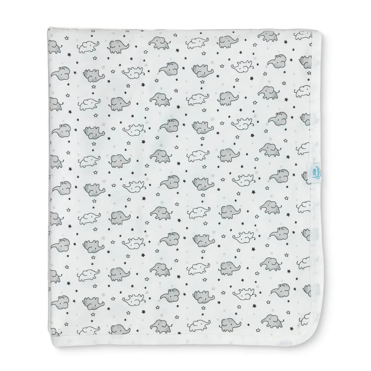 Little Dreams Elephant Print Jersey Baby Blanket (80 x 90 cm)