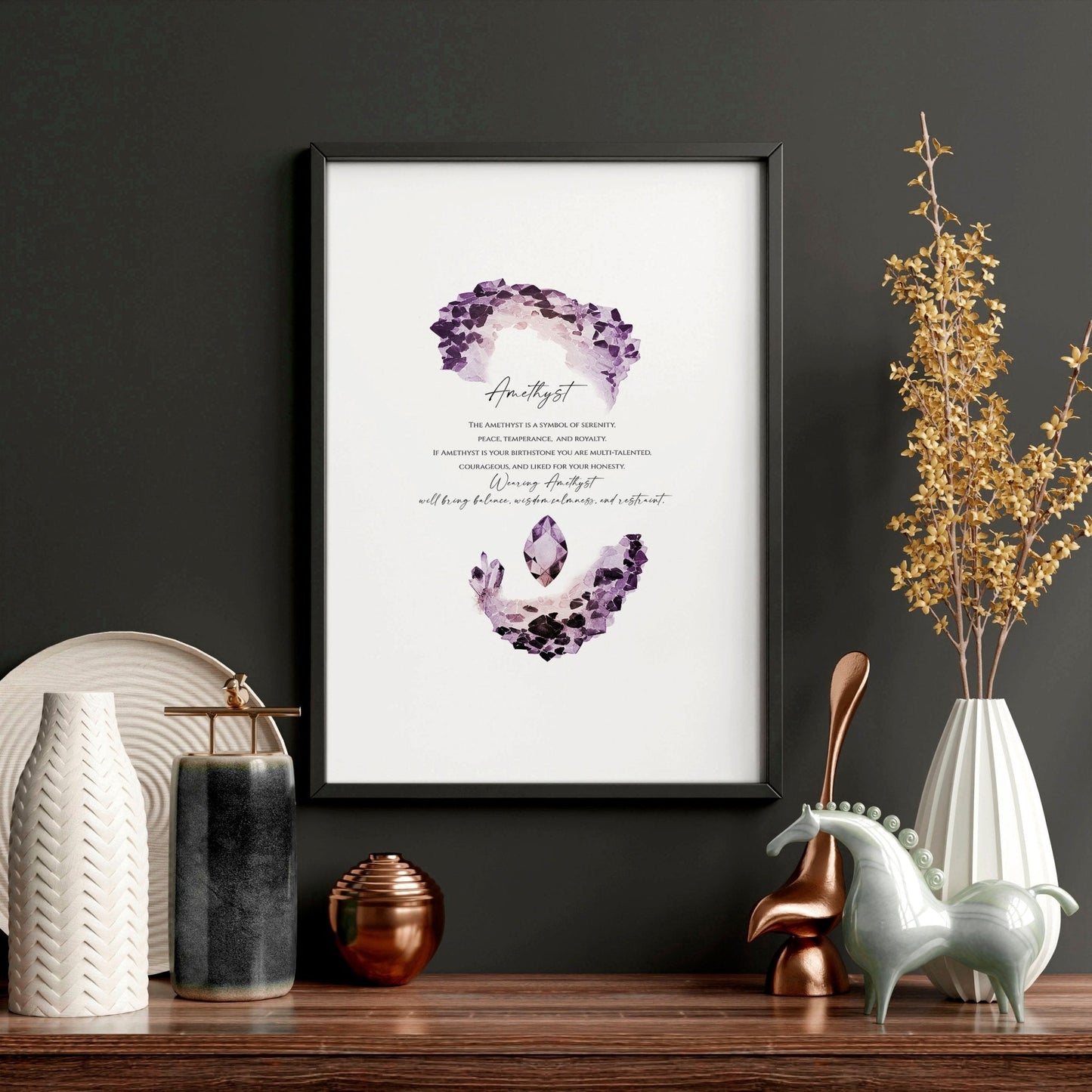 February Birthstone Amethyst | wall art print