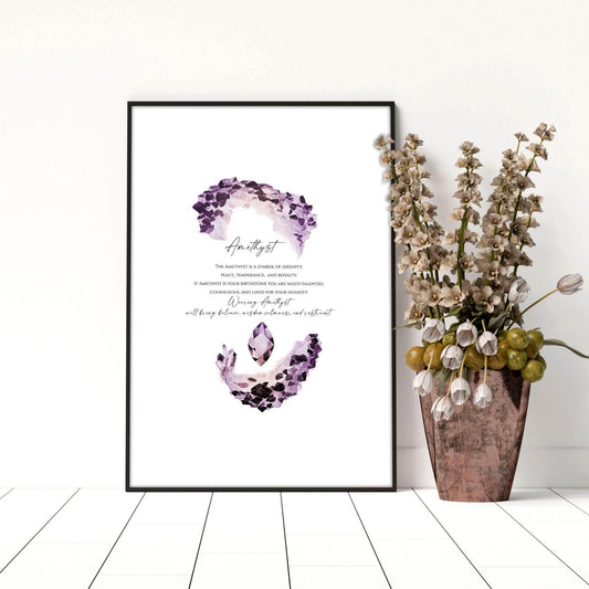 February Birthstone Amethyst | wall art print