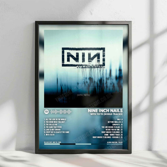 Nine Inch Nails "With Teeth" Album Cover Poster - with Complete Tracklist