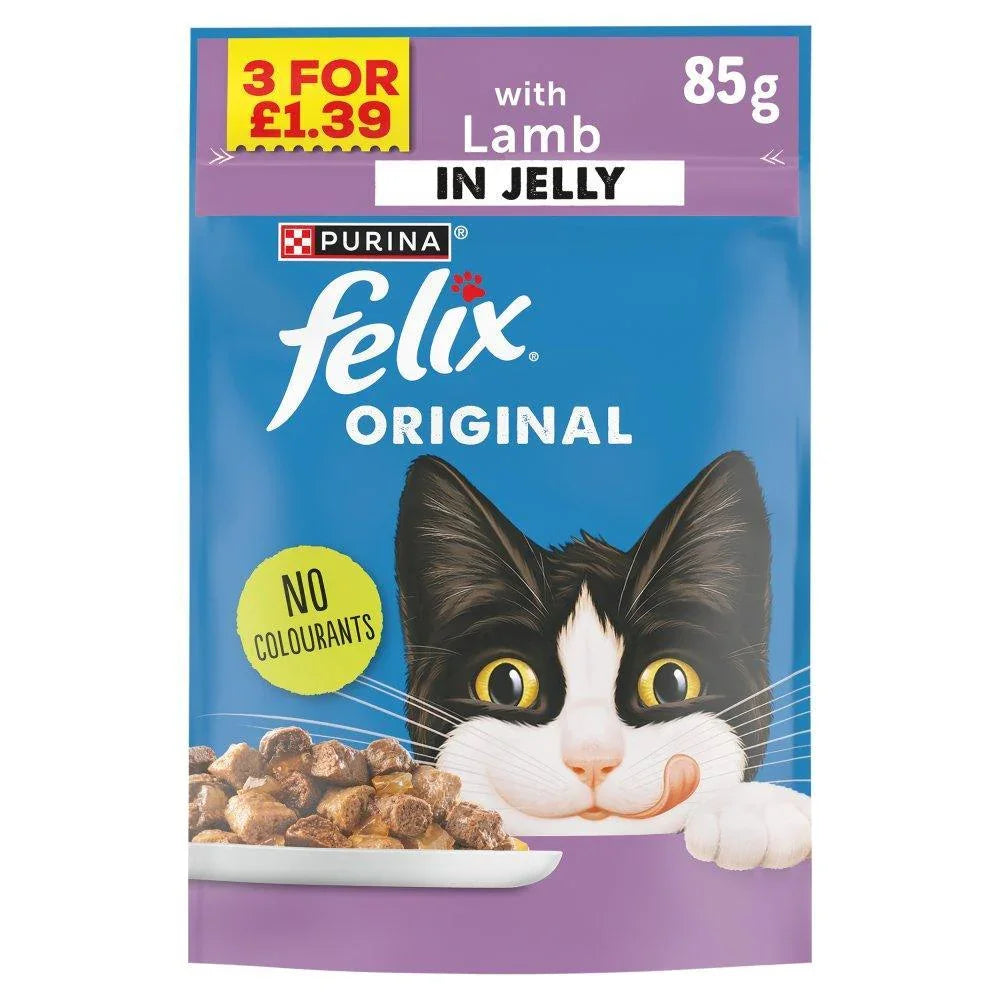 Felix ORIGINAL Lamb in Jelly Wet Cat Food, 85g - Case of 26