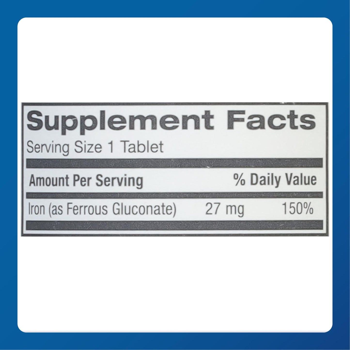 Major 27 mg Ferate Tabs – Ferrous Gluconate Iron Supplement (3 Pack, 100 Count)