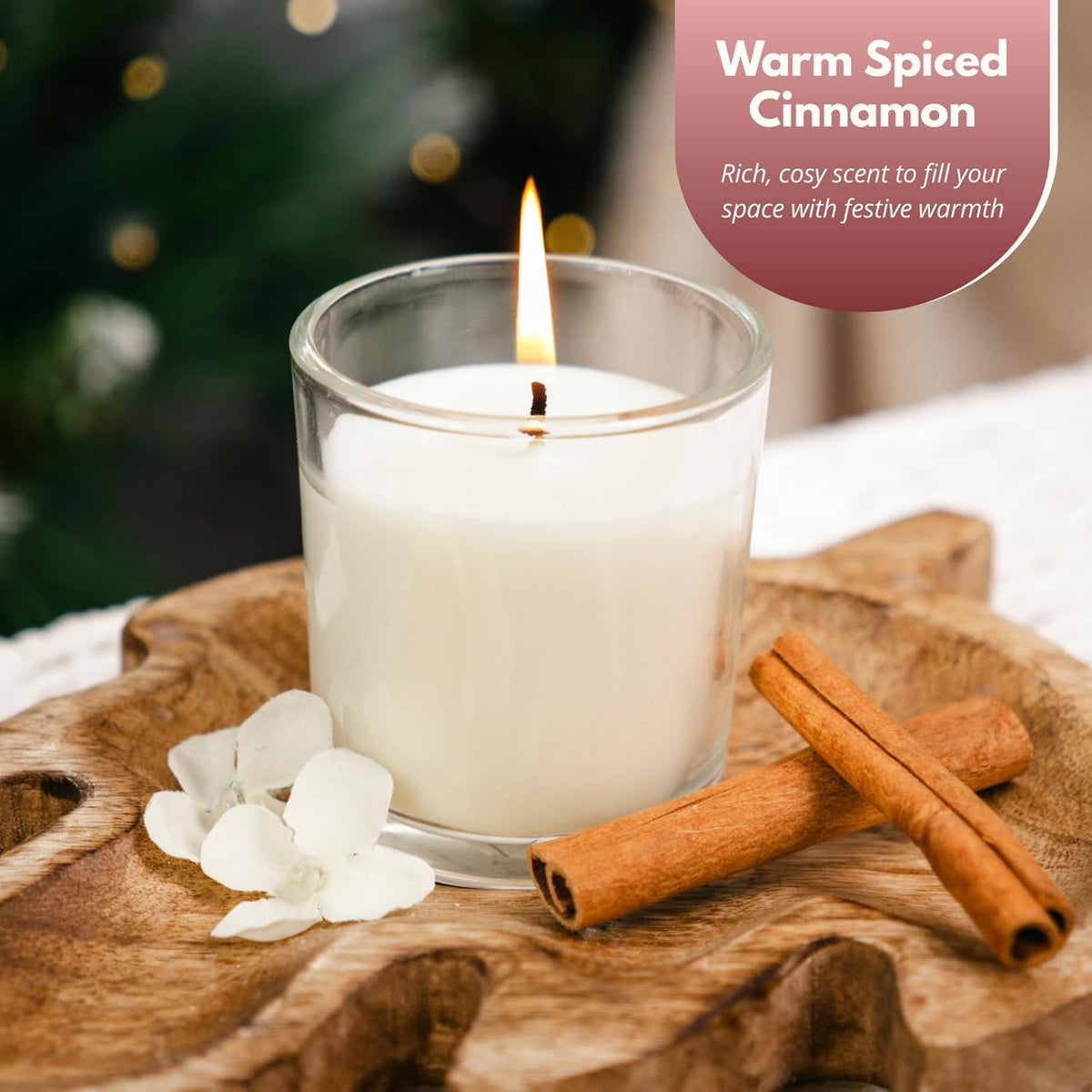 Spiced Cinnamon Scented Candle Gift Set in Decorative Glass Jars