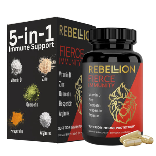5-in-1 Fierce Immunity for Adults | Immune Support (90 Capsules) – Vitamin D, C, Zinc