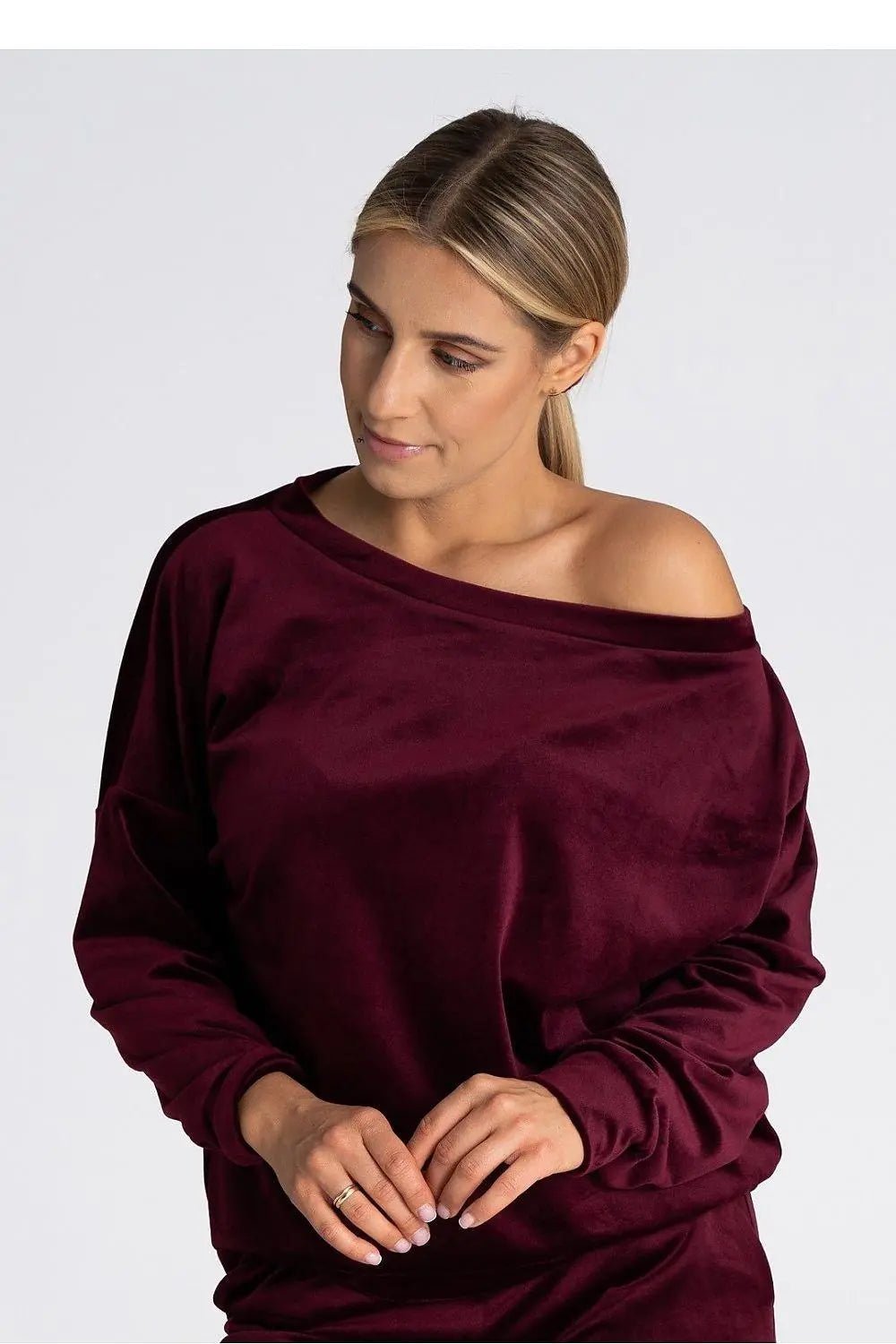 Figl boat neckline oversized blouse