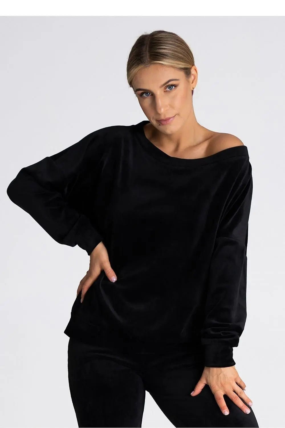 Figl boat neckline oversized blouse