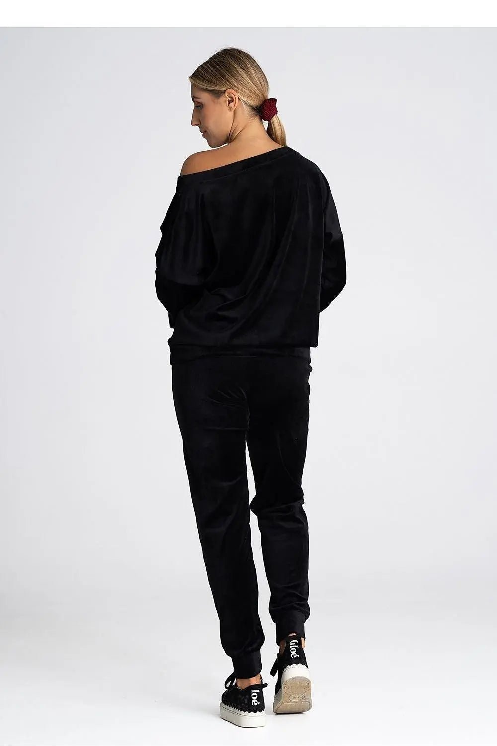 Figl elastic waistband velour pants