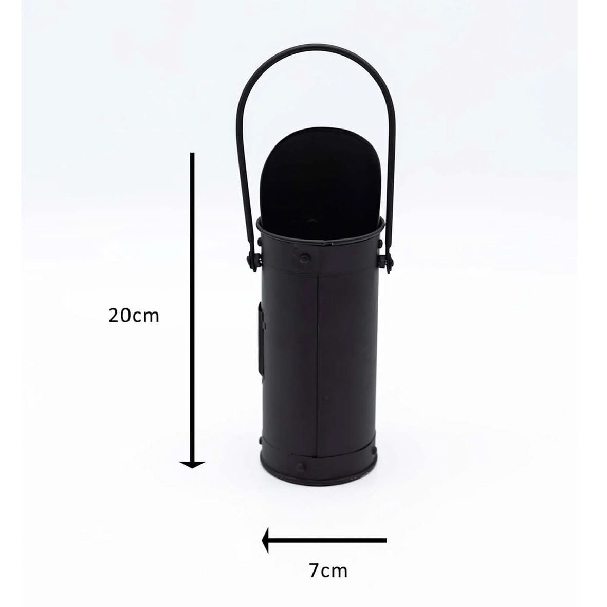 Black Fireside Coal Bucket Shovel & Match Canister Set