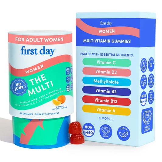 FIRST DAY Multivitamin for Women - Daily Gummies for Energy, Hair & Skin | 30 Day Supply