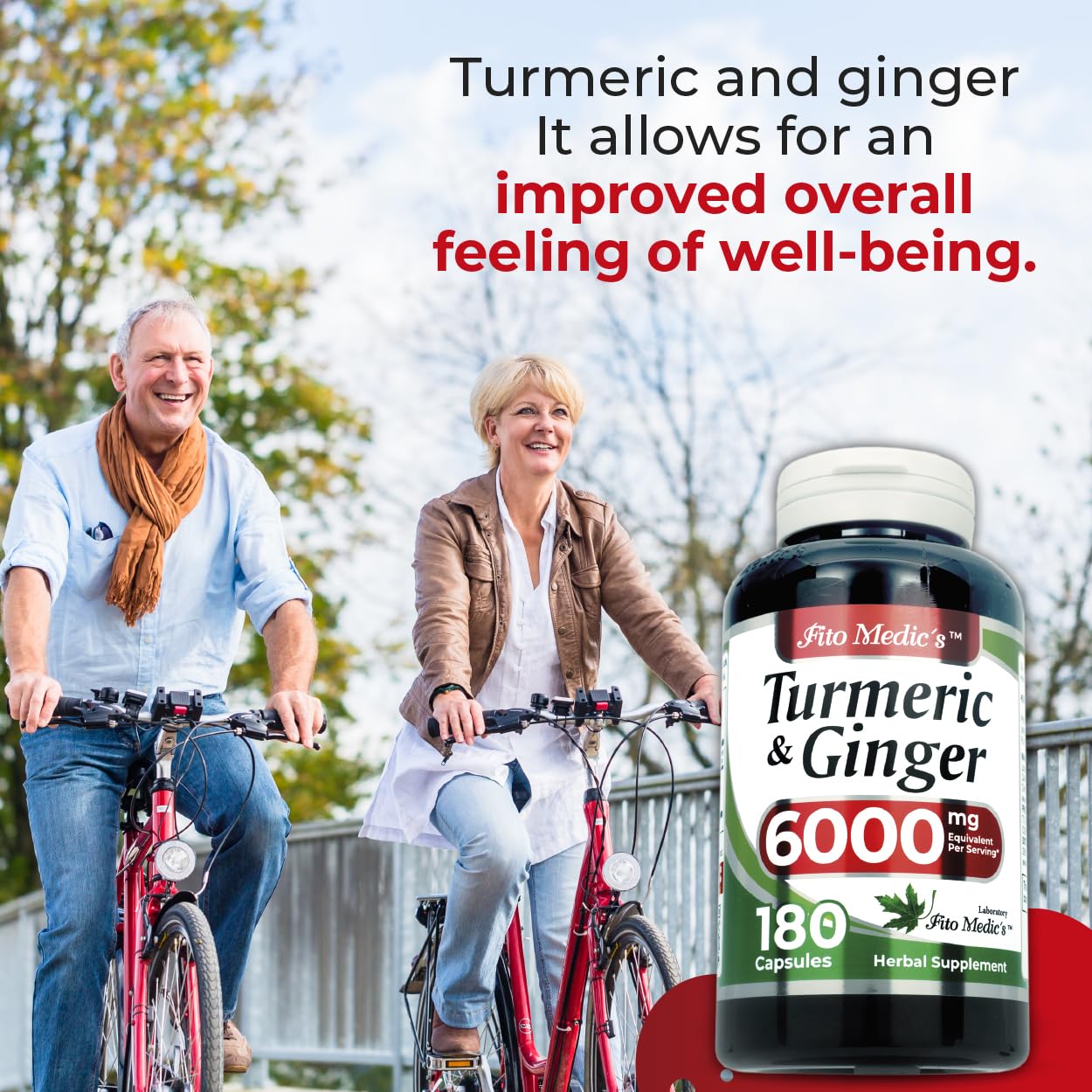 FITO MEDIC'S Lab | Turmeric and Ginger Supplement | 6000 mg | 180 Caps | Ultra High Absorption