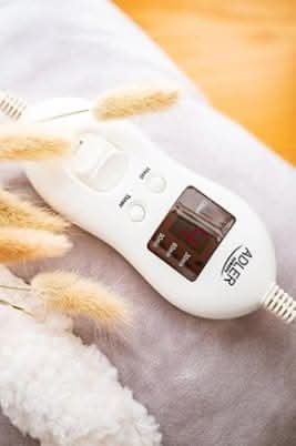 Grey Electric Heated Fleece Pillow with 8 Heat Settings