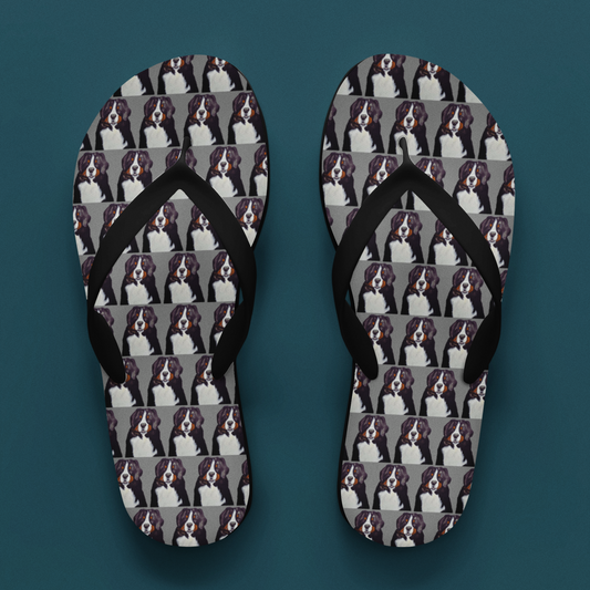 Bernese Bliss: Giant Furry Therapist Flip Flops