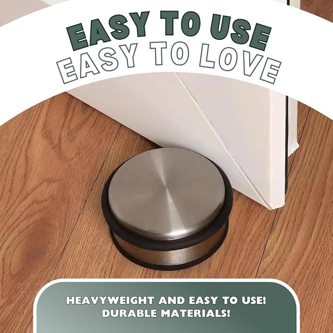1kg Stainless Steel Door Stop with Non Slip Rubber Base