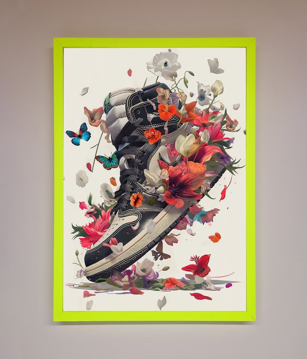 Floral Sneakers Framed Print