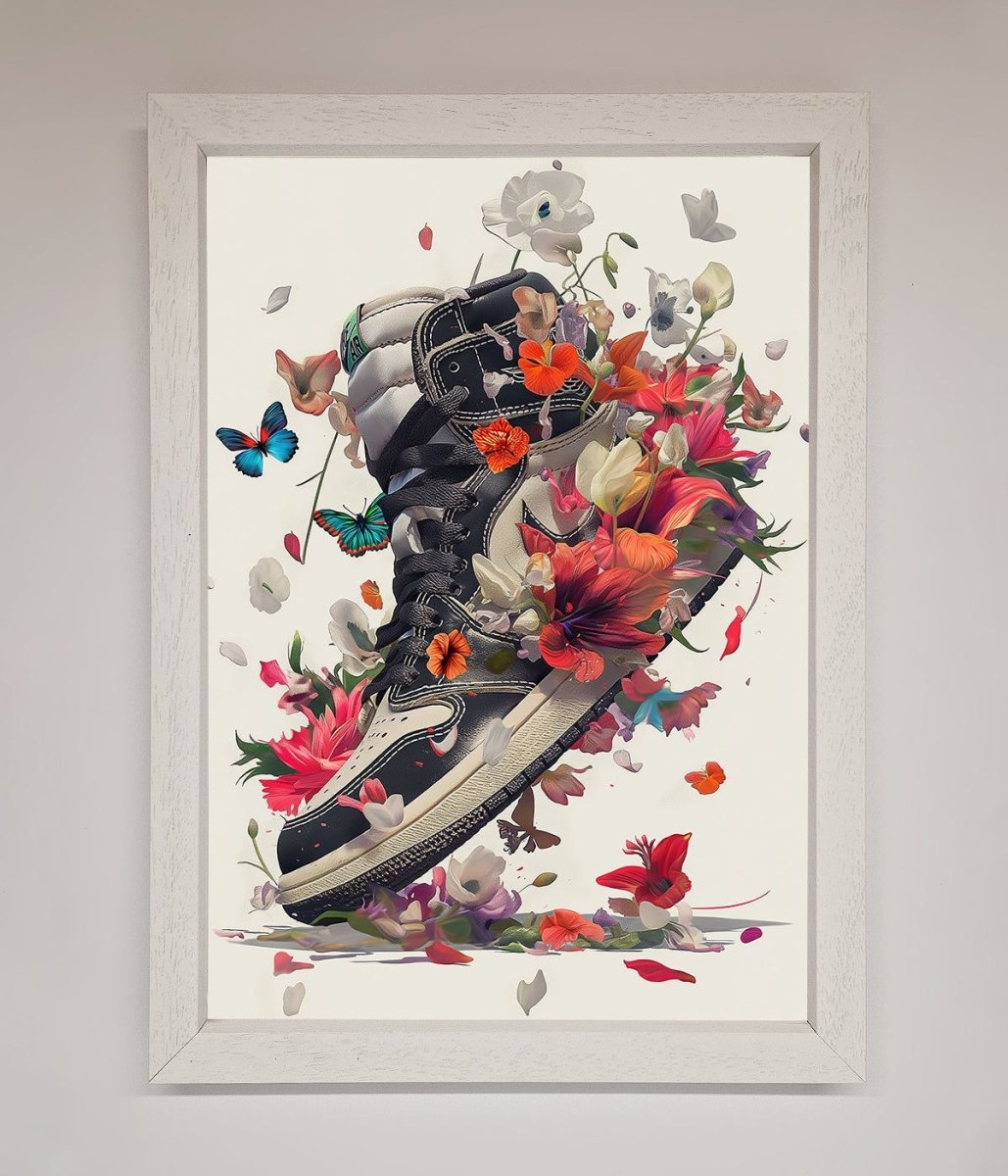 Floral Sneakers Framed Print