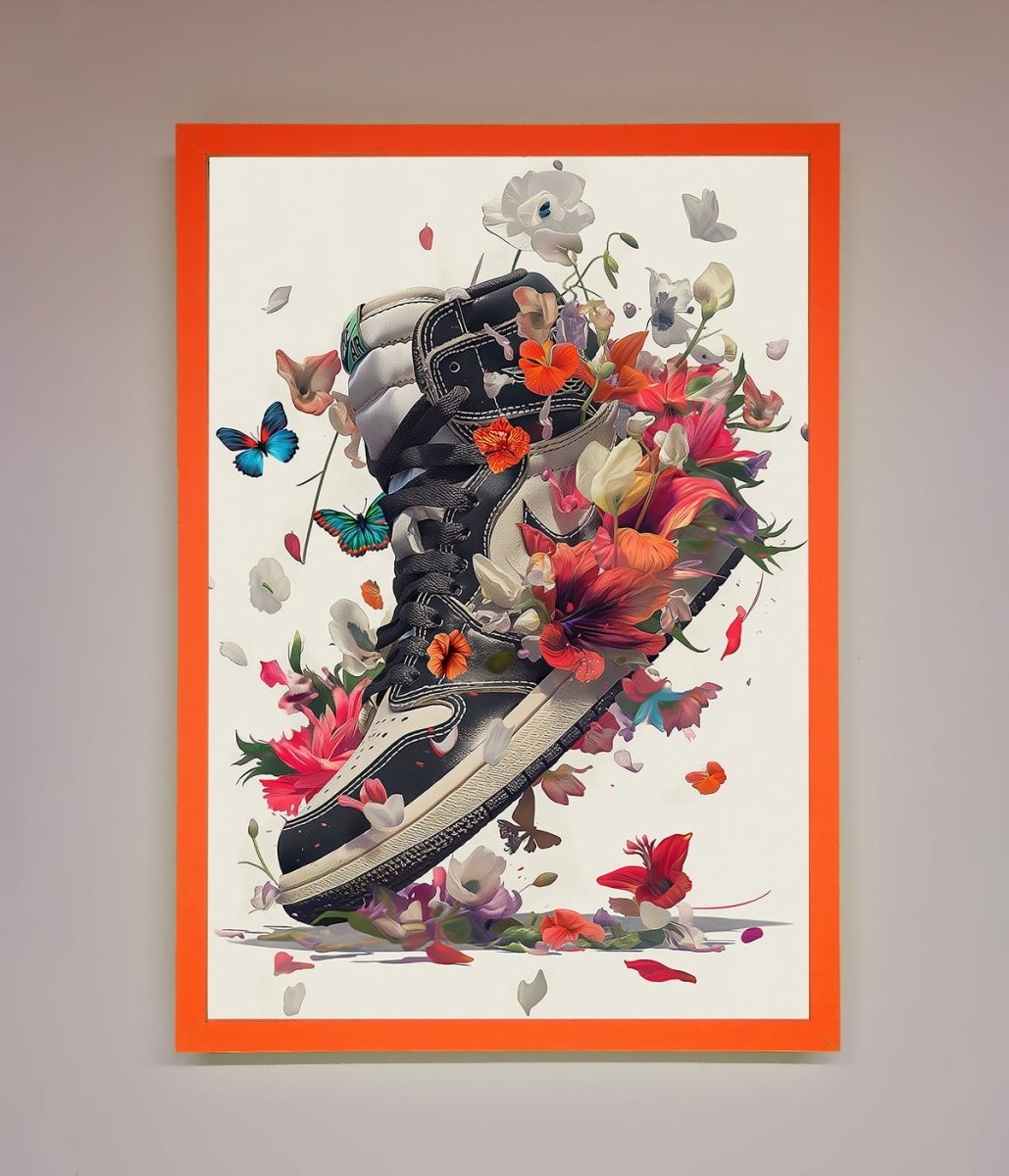Floral Sneakers Framed Print