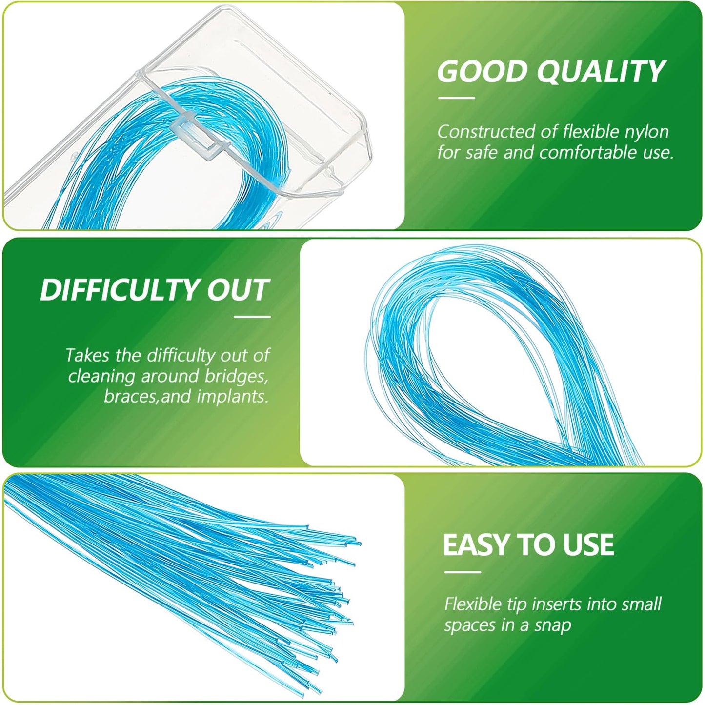 Floss Threaders, Orthodontic Threader, Ultraclean Access Tool for Maintaining Oral Health with Braces, Bridges, and Implants 300 Count (Pack of 3)