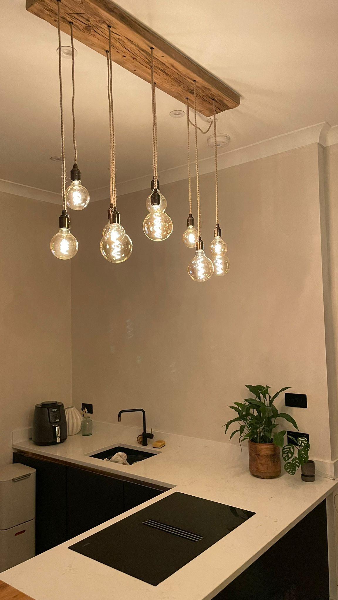 Flush Mount Long Drop Cluster Pendant Light