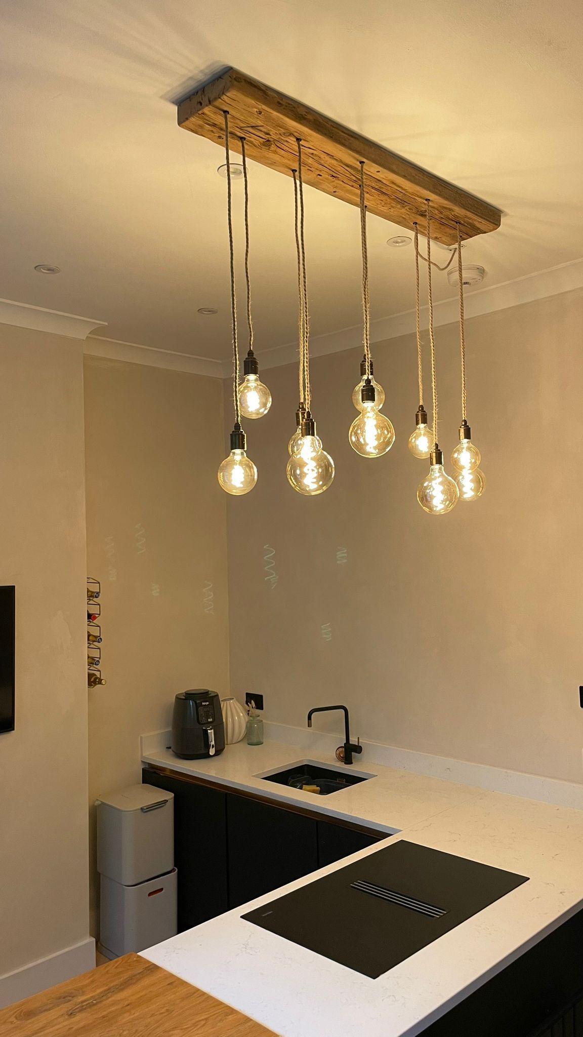 Flush Mount Long Drop Cluster Pendant Light