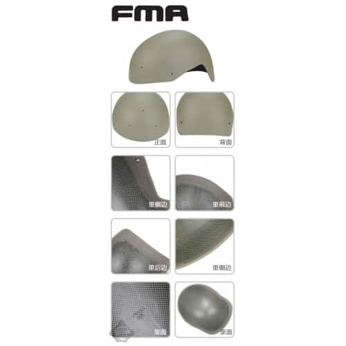 FMA Fast Helmet (Carbon Fibre Version) M/L - Dark Earth