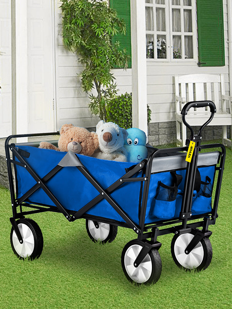 VEVOR Folding Wagon Cart Portable Outdoor Camping Beach Large Capacity Multifunction Adjustable Handle for Picnic Bbq Trolley