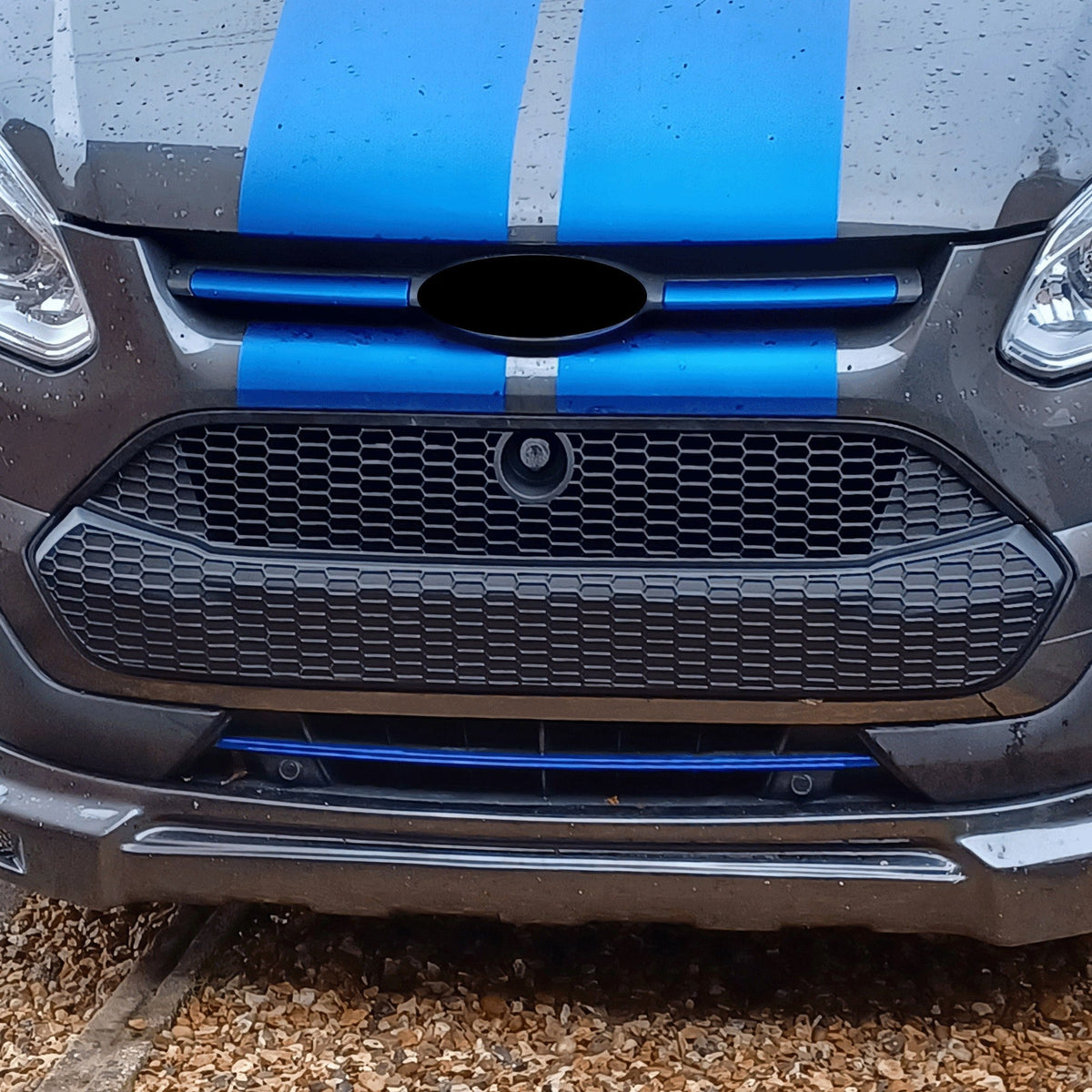 For Ford Transit Custom MK1 Honeycomb Front Grille Matte Black (2012–2018) | Van-X