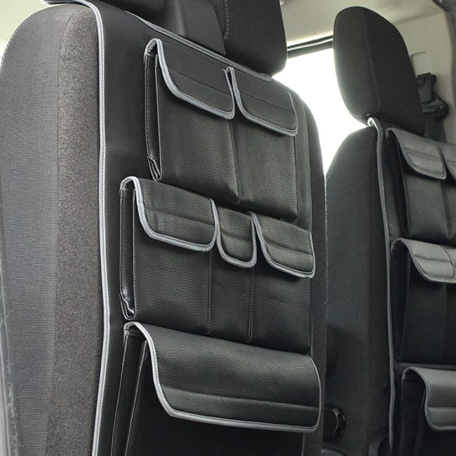 For Ford Transit Custom Double Back Seat Organiser – Premium Leatherette Storage | Van-X