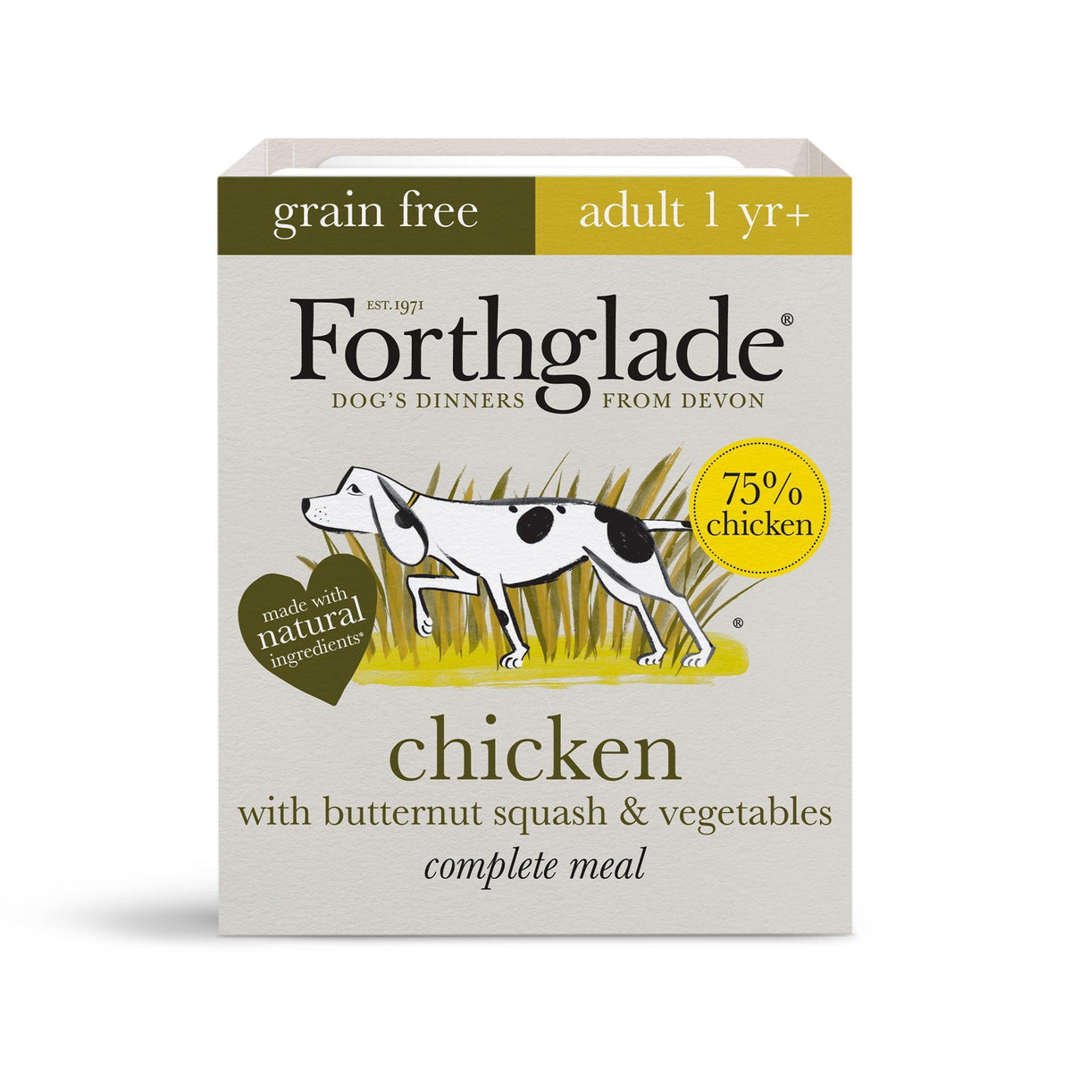 Forthglade Adult Complete Grain Free Chicken Trays 395g - Case of 18
