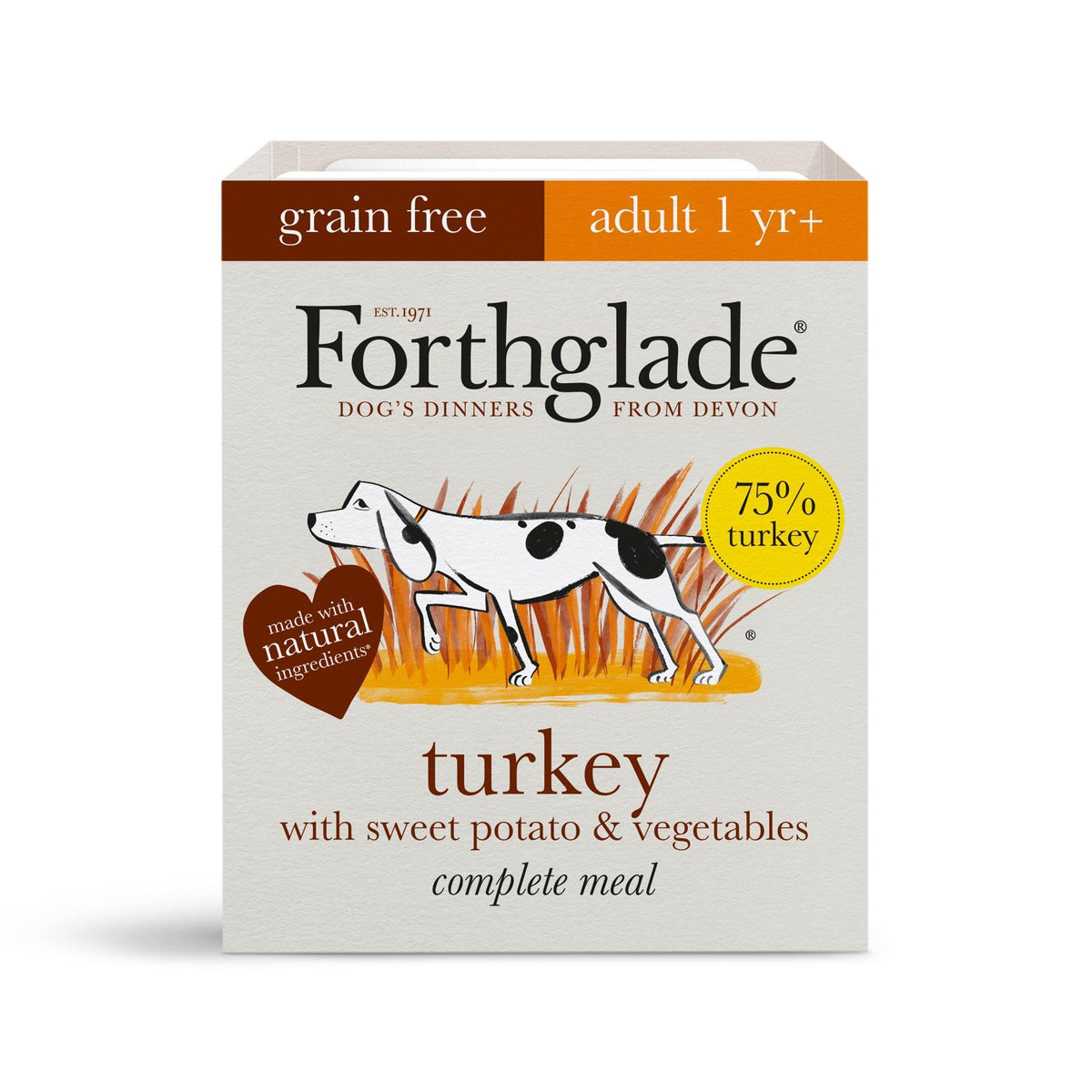 Forthglade Adult Complete Grain Free Turkey Trays 395g - Case of 18