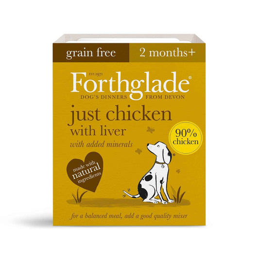 Forthglade Adult Just Grain Free Chicken & Liver Trays 18 x 395g