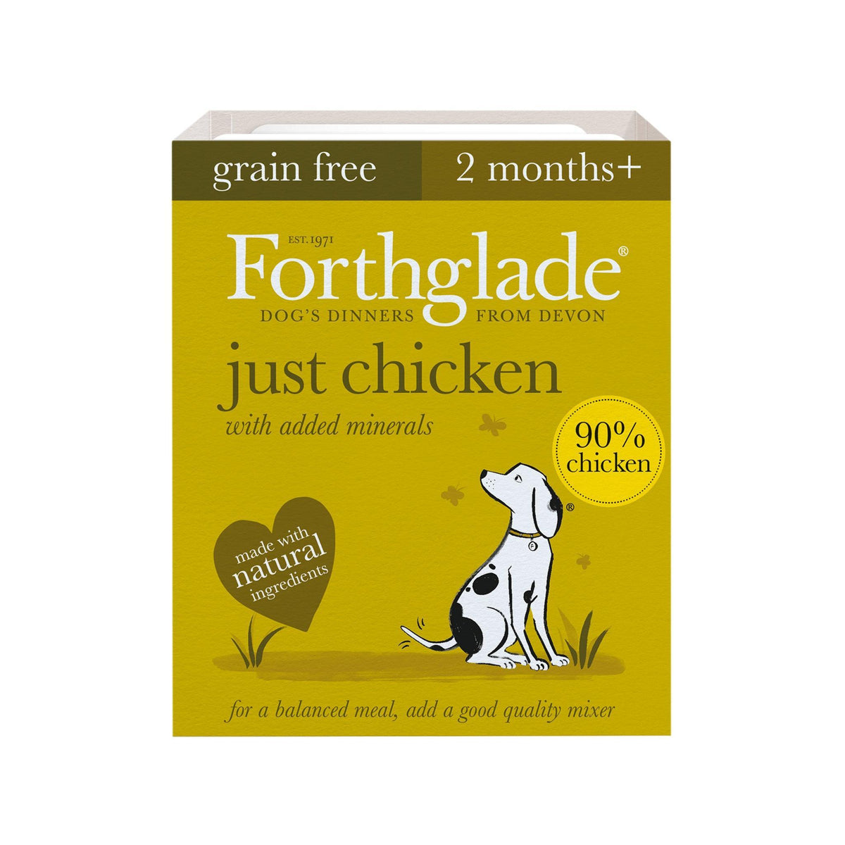 Forthglade Adult Just Grain Free Chicken Trays 395g - Case of 18
