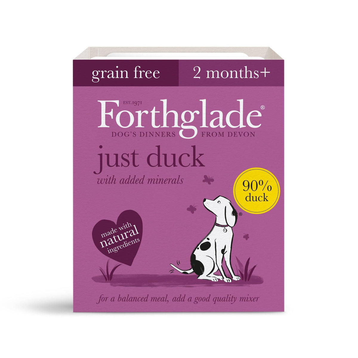 Forthglade Adult Just Grain Free Duck Trays 395g - Case of 18