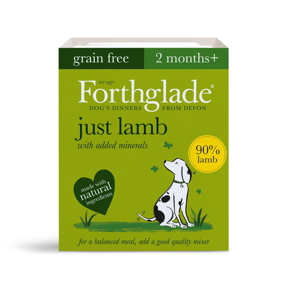 Forthglade Adult Just Grain Free Lamb Tray 395g - Case of 18
