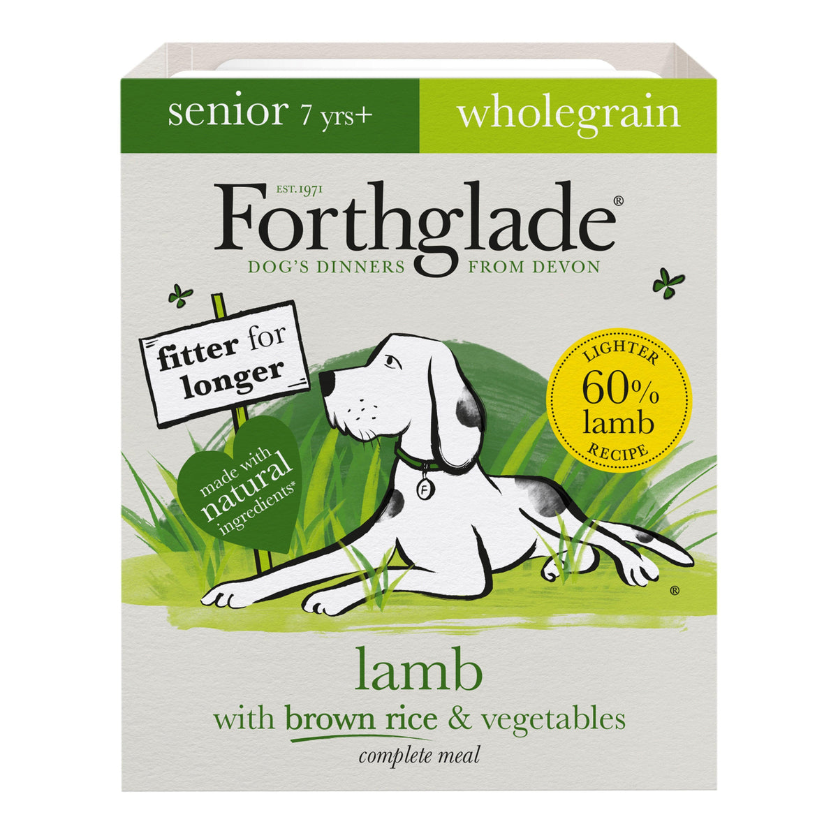 Forthglade Senior Complete Wholegrain Lamb Brown Rice and Vegetables Trays 395g - Case of 18
