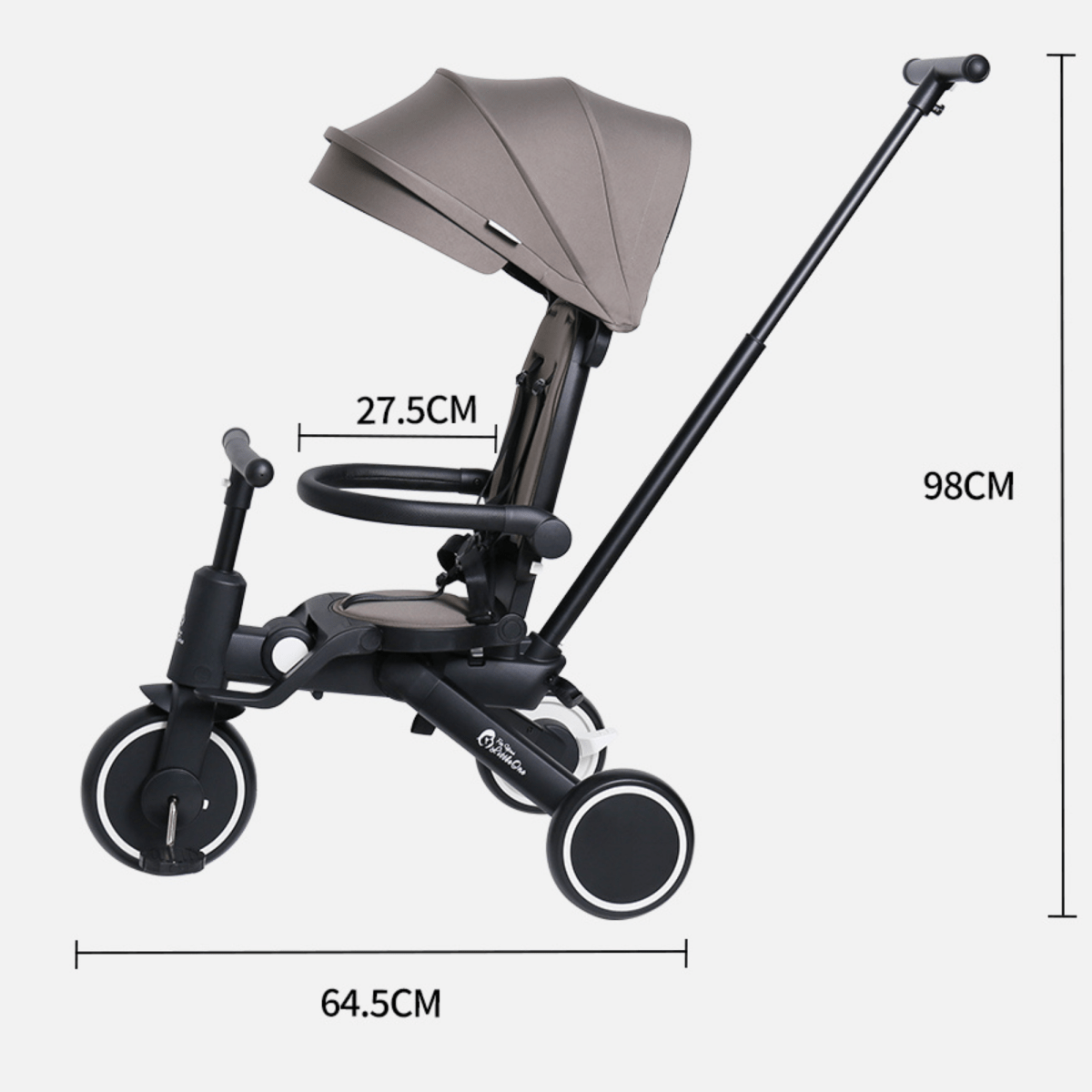 Foryourlittleone Xplor Ultimate 6 in 1 Foldable Trike - Jet Black (10m-4y)