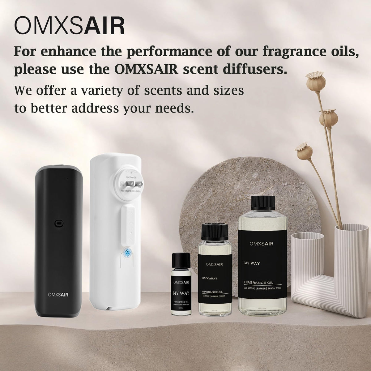 Luxury Hotel Scent Santal Diffuser Refill Kit – 20ml Nano-Formula, Long-Lasting Fragrance for Large Rooms