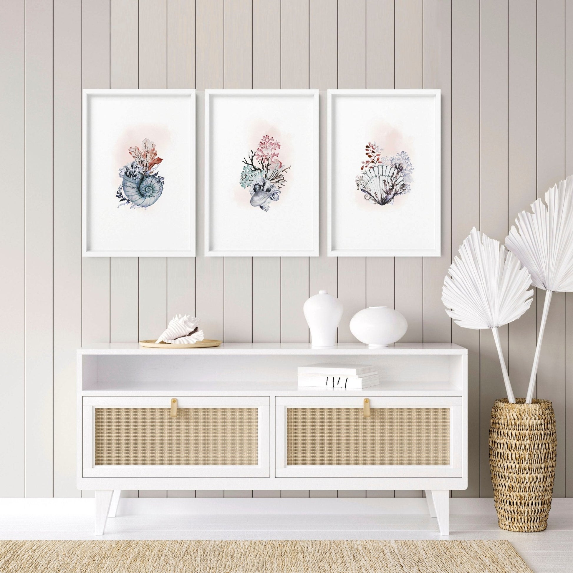 Coastal wall art | Set of 3 framed pictures