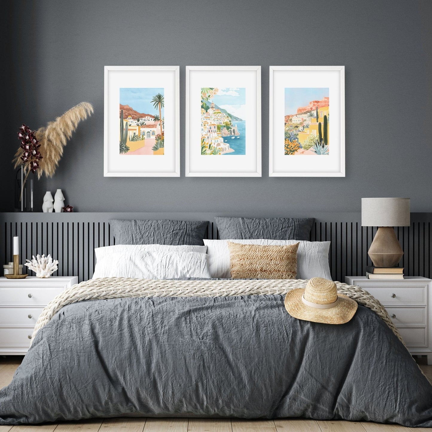 Framed Posters | Set of 3 Beach Decor Wall art Prints