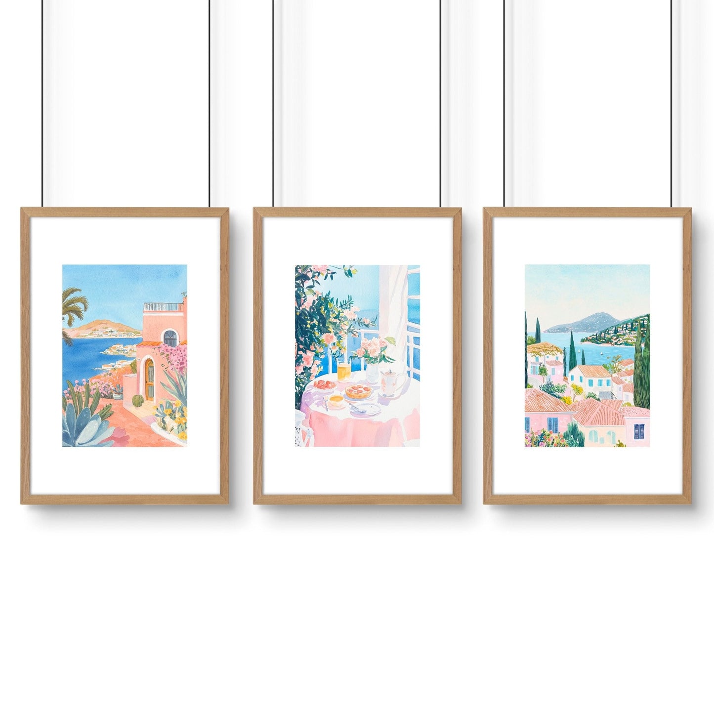 Framed Print Wall | Set of 3 Beach Decor Wall art Prints