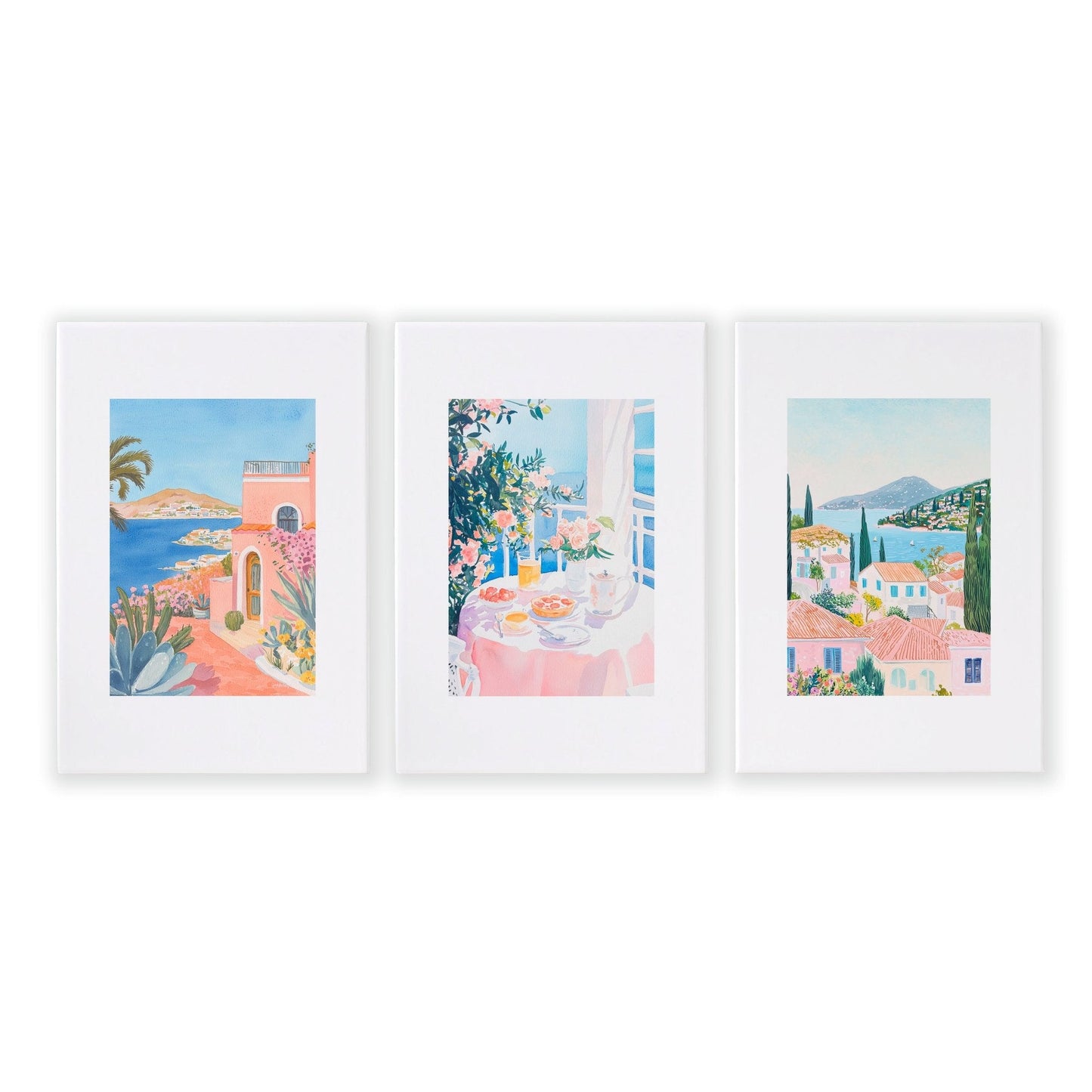 Framed Printed Artwork | Set of 3 Beach Decor Wall art Prints