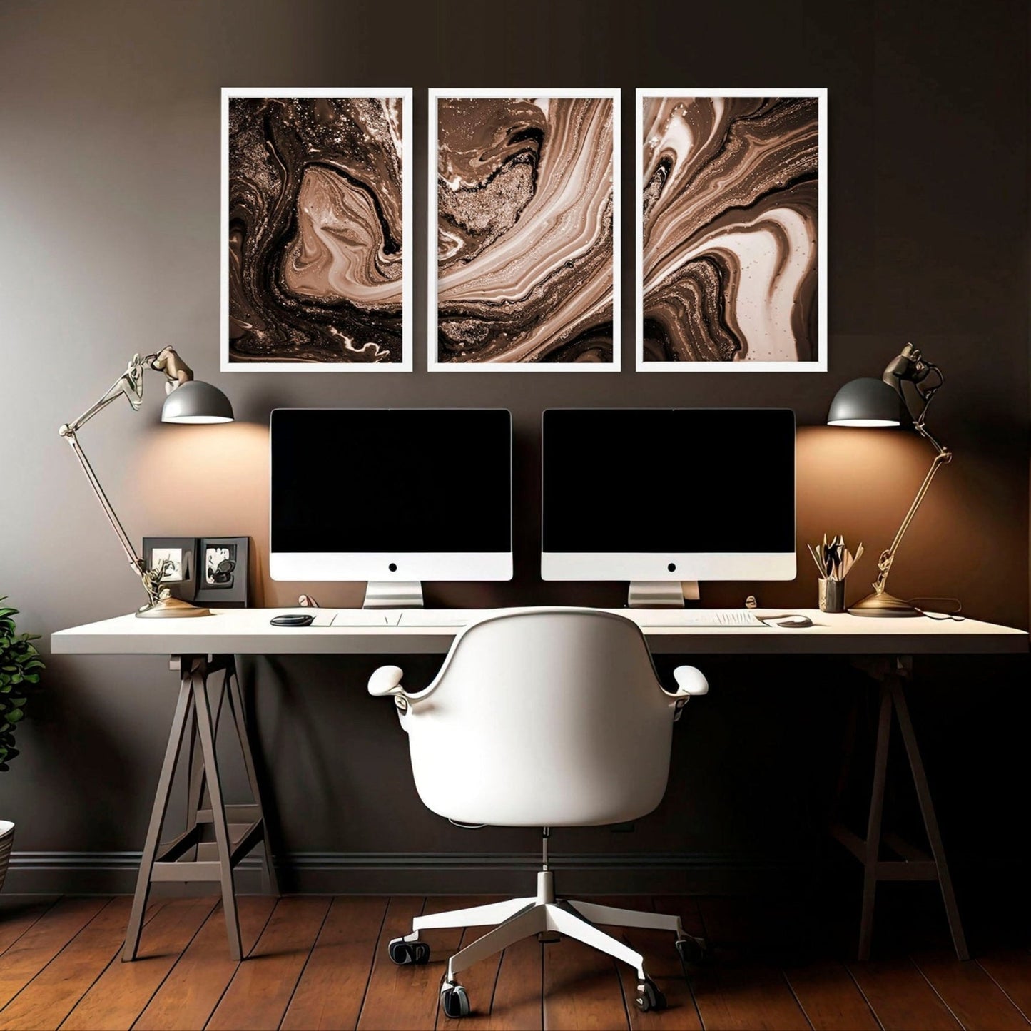 Framed wall art abstract | set of 3 wall art prints