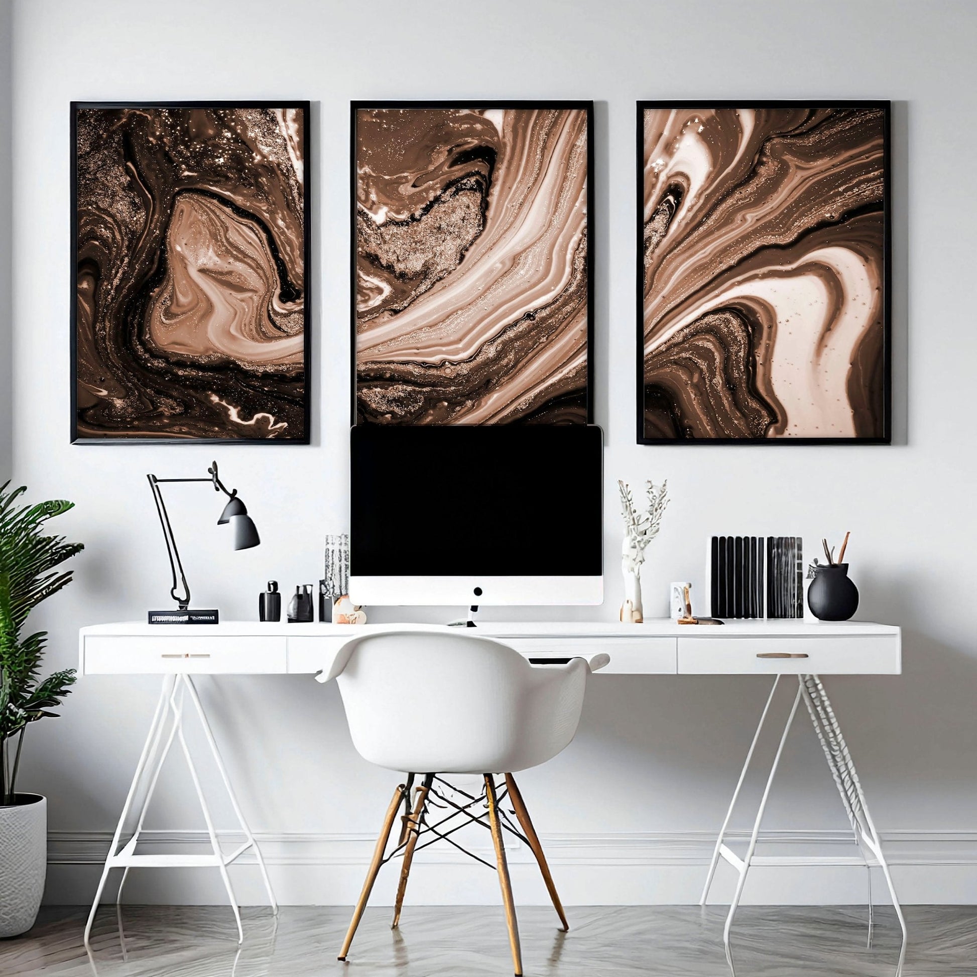 Framed wall art abstract | set of 3 wall art prints