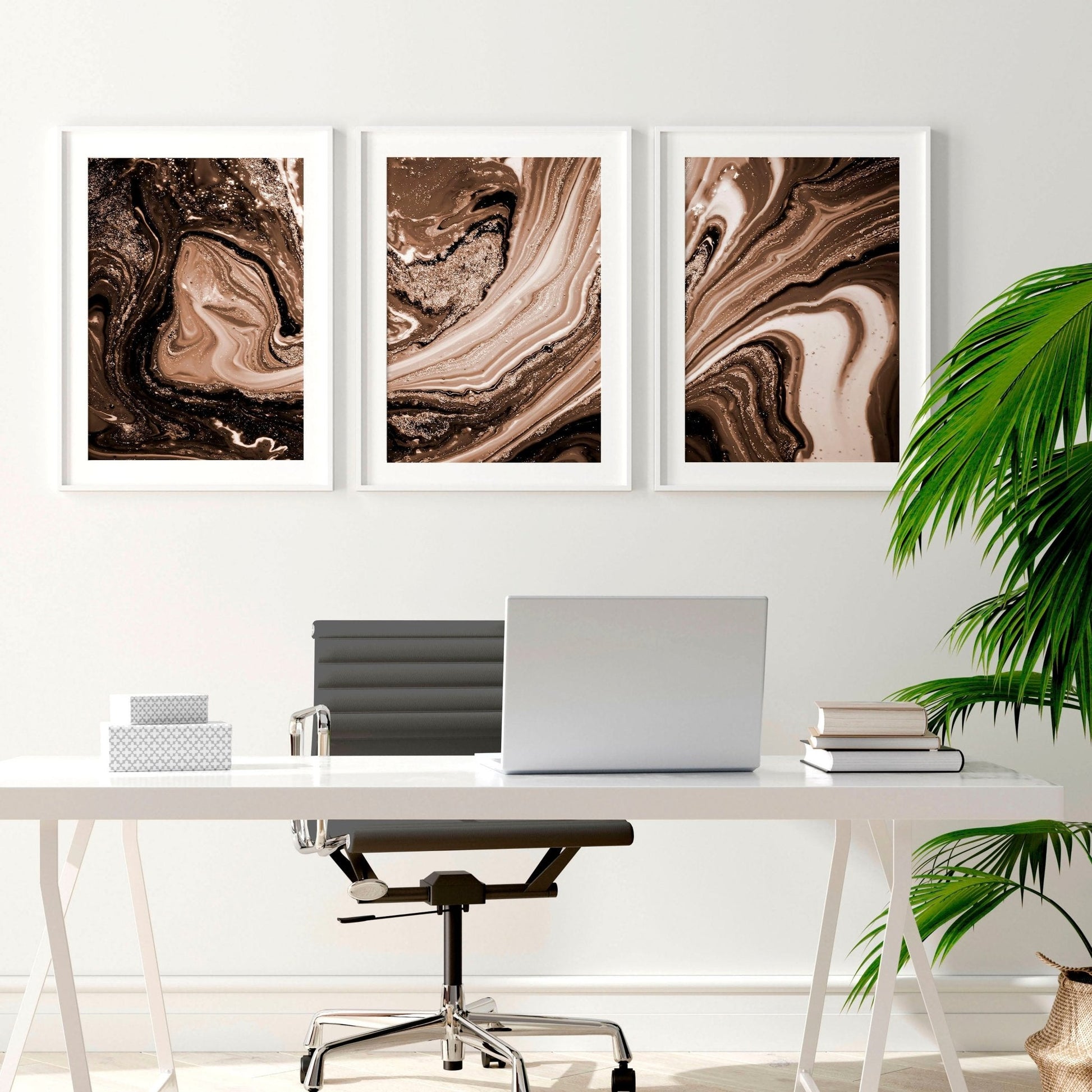 Framed wall art abstract | set of 3 wall art prints