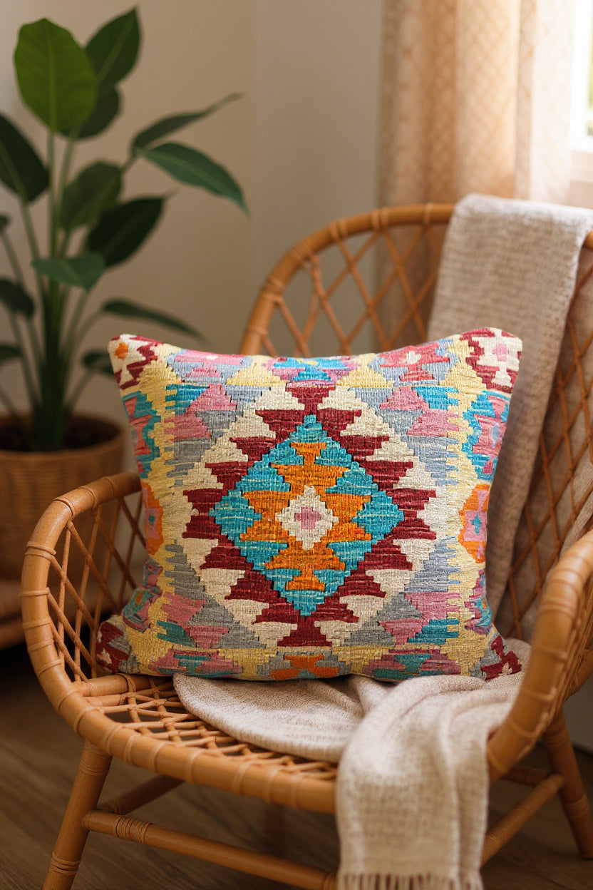 Afghan Kilim Cushion Cover - 45 x 45 cm